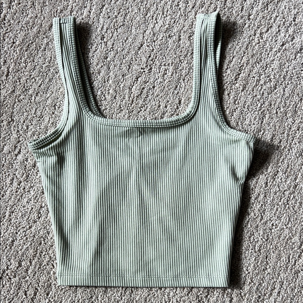 Hollister Ribbed Sage Green Women's Tank Top - Size: XS